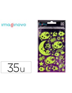 Pegatinas Imaginovo Luminosas Luna Con Relieve 250X145 Mm En Blister