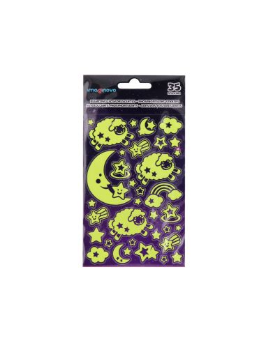 Pegatinas Imaginovo Luminosas Luna Con Relieve 250X145 Mm En Blister