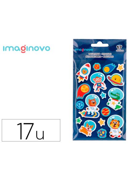 Pegatinas Imaginovo Luminosas Astronautas Con Relieve 190X105 Mm En Blister