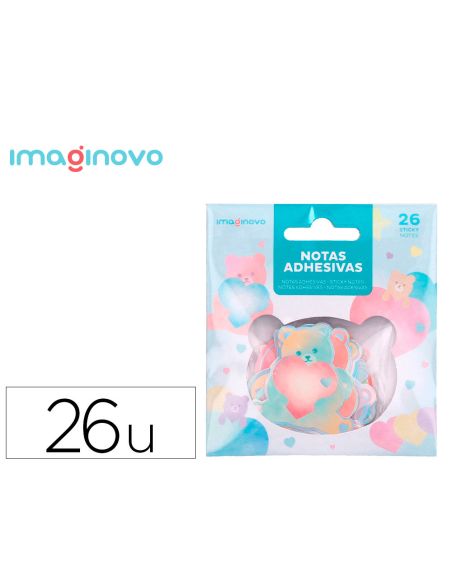 Pegatinas Imaginovo Notas Adhesivas Papel Forma Oso Y Corazon 110X105 Mm En Blister