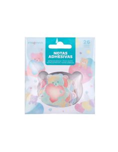 Pegatinas Imaginovo Notas Adhesivas Papel Forma Oso Y Corazon 110X105 Mm En Blister 2
