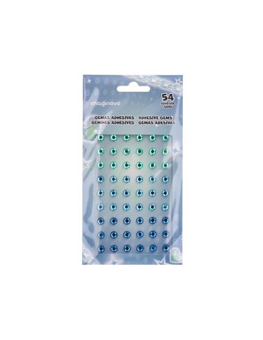 Pegatinas Imaginovo Gemas Verdes Y Azules Brillantes Con Relieve Para Todas Superficies 190X105 Mm En