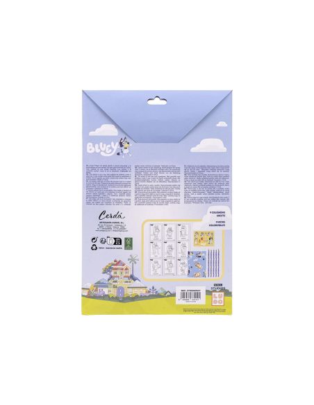 Set De Papeleria Coloreable Bluey