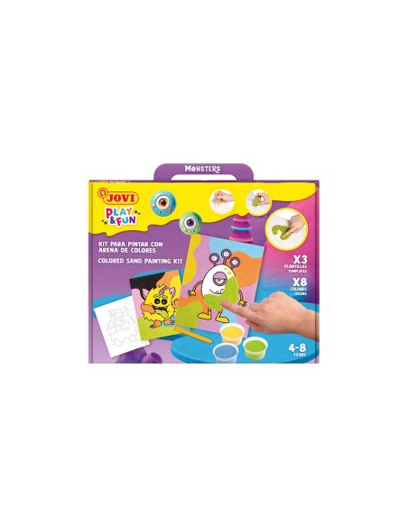Juego Jovi Play&Fun Pinta Con Arena De Colores Monstruos Divertidos