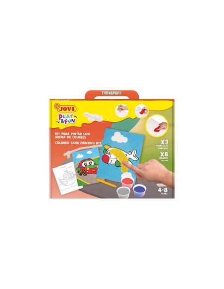 Juego Jovi Play&Fun Pinta Con Arena De Colores Vehiculos|Libreriasalesiana