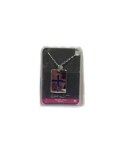 Medalla Rectangular Cadena Plata 21X14Mm