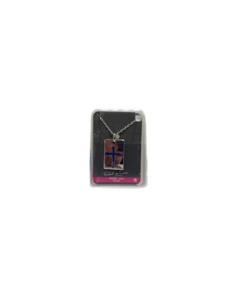 Medalla Rectangular Cadena Plata 21X14Mm