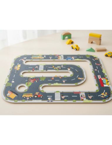 Puzle Infantil Imaginovo Madera Ciudad De Carretera +3 Años 21 Piezas 22X22X6,4Cm