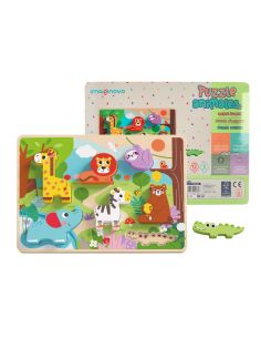 Puzle Infantil Imaginovo Madera 3D Animales +12 Meses 8 Piezas 29,5X22X1,7Cm