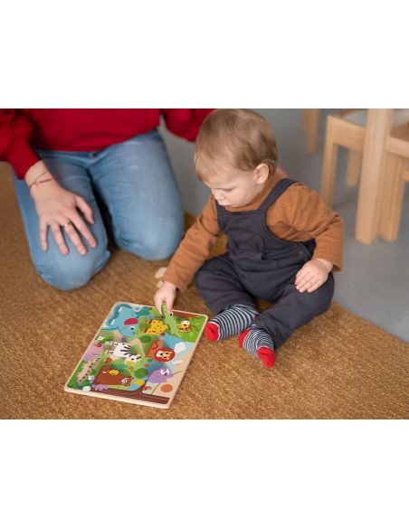 Puzle Infantil Imaginovo Madera 3D Animales +12 Meses 8 Piezas 29,5X22X1,7Cm