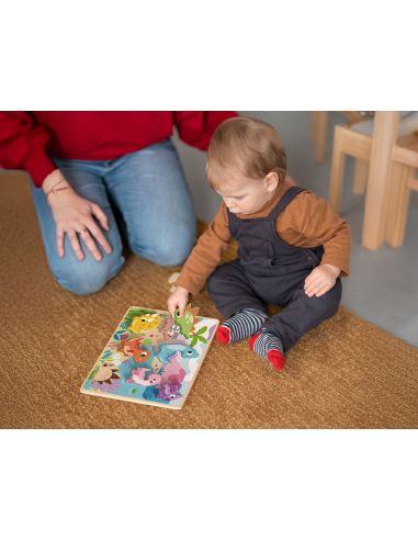 Puzle Infantil Imaginovo Madera 3D Dinosaurios +12 Meses 8 Piezas 29,5X22X1,7Cm