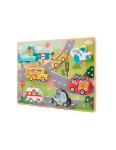 Puzle Infantil Imaginovo Madera 3D Vehiculos +12 Meses 8 Piezas 29,5X22X1,7Cm 2