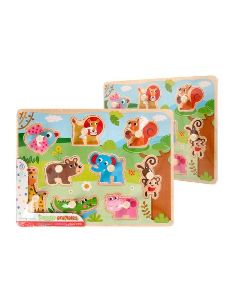 Puzle Infantil Imaginovo Madera Animales +18 Meses 9 Piezas 30X22,5X1,5Cm