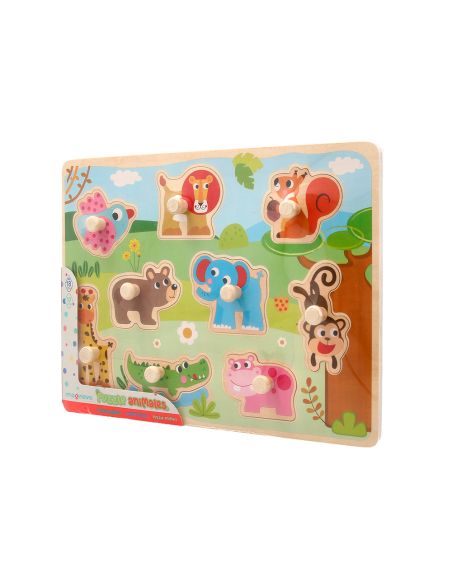 Puzle Infantil Imaginovo Madera Animales +18 Meses 9 Piezas 30X22,5X1,5Cm