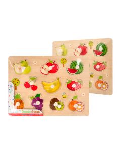 Puzle Infantil Imaginovo Madera Frutas +18 Meses 10 Piezas 30X22,5X1,5Cm