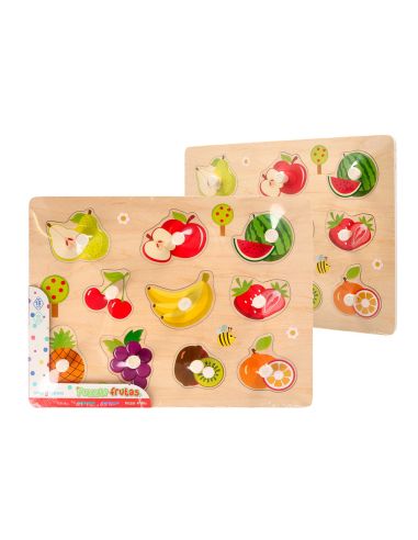 Puzle Infantil Imaginovo Madera Frutas +18 Meses 10 Piezas 30X22,5X1,5Cm