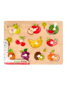 Puzle Infantil Imaginovo Madera Frutas +18 Meses 10 Piezas 30X22,5X1,5Cm 2