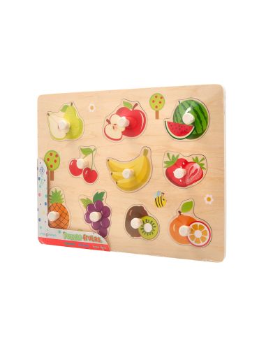 Puzle Infantil Imaginovo Madera Frutas +18 Meses 10 Piezas 30X22,5X1,5Cm