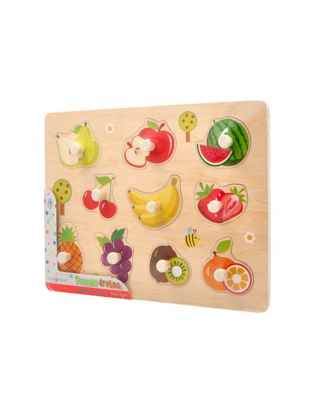 Puzle Infantil Imaginovo Madera Frutas +18 Meses 10 Piezas 30X22,5X1,5Cm