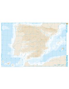 Mapa Mudo B/N Din A4 España Fisico 2