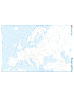 Mapa Mudo B/N Din A4 Europa Politico 2