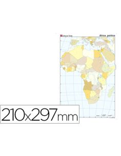 Mapa Mudo Color Din A4 Africa Politico
