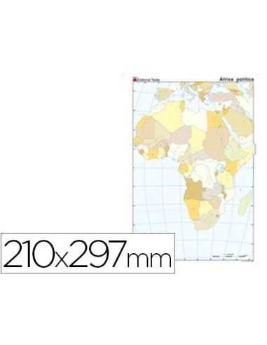 Mapa Mudo Color Din A4 Africa Politico