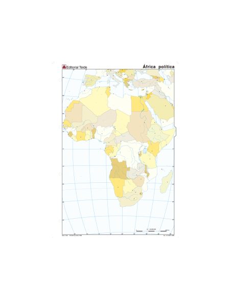 Mapa Mudo Color Din A4 Africa Politico