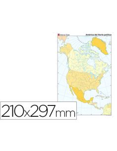 Mapa Mudo Color Din A4 America Del Norte Politico