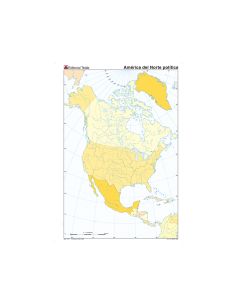 Mapa Mudo Color Din A4 America Del Norte Politico 2