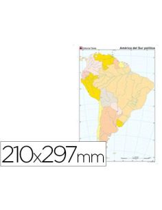 Mapa Mudo Color Din A4 America Del Sur Politico