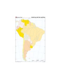 Mapa Mudo Color Din A4 America Del Sur Politico 2