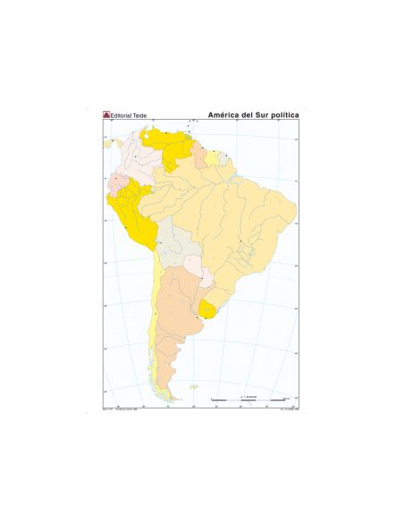 Mapa Mudo Color Din A4 America Del Sur Politico