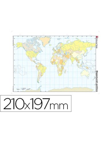 Mapa Mudo Color Din A4 Planisferio Politico