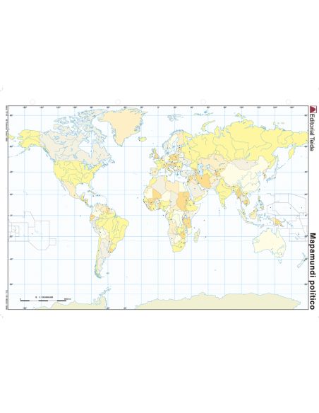 Mapa Mudo Color Din A4 Planisferio Politico