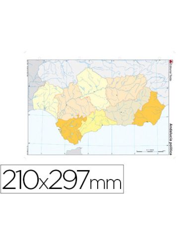 Mapa Mudo Color Din A4 Andalucia Politico