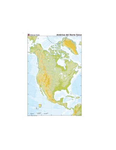 Mapa Mudo Color Din A4 America Del Norte Fisico