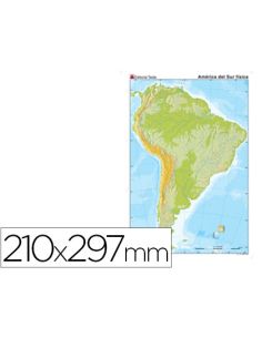 Mapa Mudo Color Din A4 America Del Sur Fisico