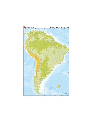 Mapa Mudo Color Din A4 America Del Sur Fisico