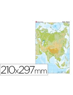 Mapa Mudo Color Din A4 Asia Fisico