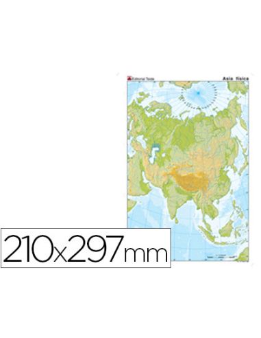 Mapa Mudo Color Din A4 Asia Fisico