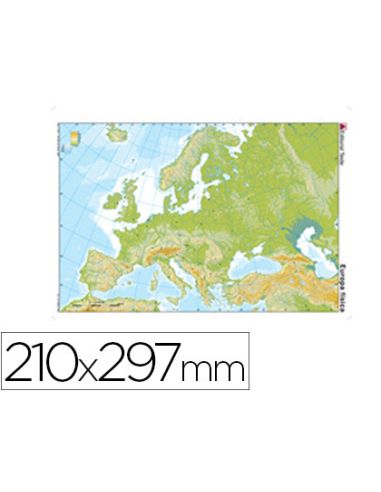 Mapa Mudo Color Din A4 Europa Fisico