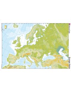 Mapa Mudo Color Din A4 Europa Fisico 2
