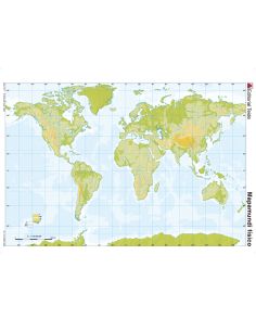 Mapa Mudo Color Din A4 Planisferio Fisico 2