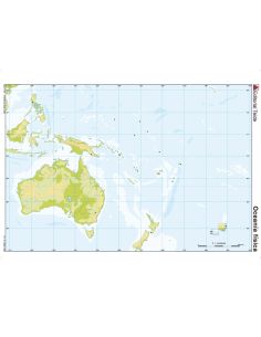 Mapa Mudo Color Din A4 Oceania Fisico 2