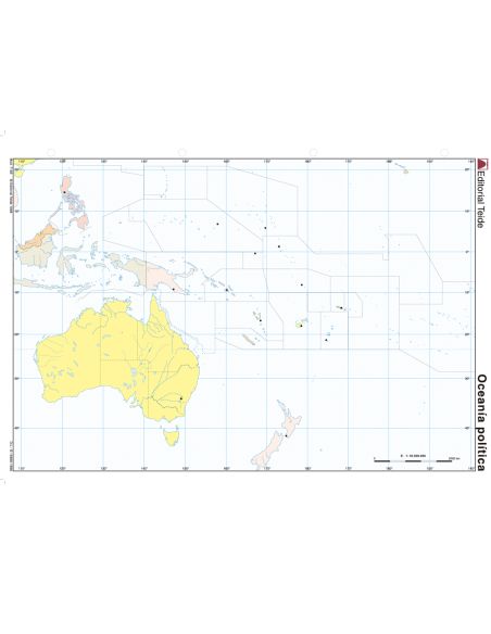 Mapa Mudo Color Din A4 Oceania Politico