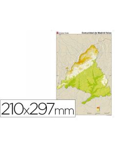 Mapa Mudo Color Din A4 Madrid Comunidad De Madrid Fisico
