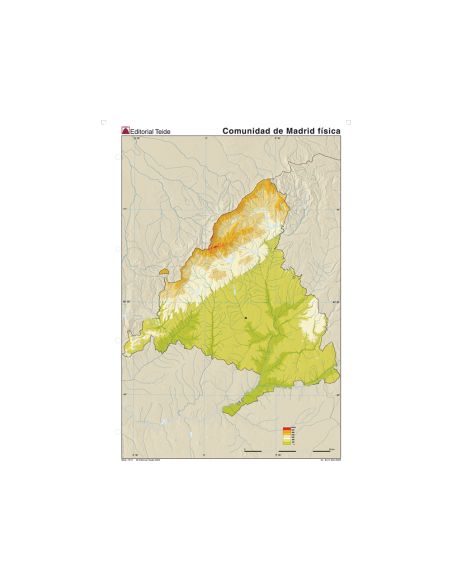 Mapa Mudo Color Din A4 Madrid Comunidad De Madrid Fisico