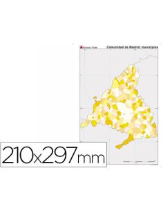 Mapa Mudo Color Din A4 Comunidad De Madrid Politico