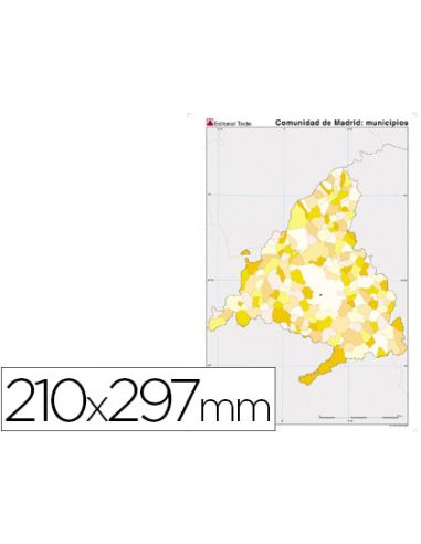 Mapa Mudo Color Din A4 Comunidad De Madrid Politico